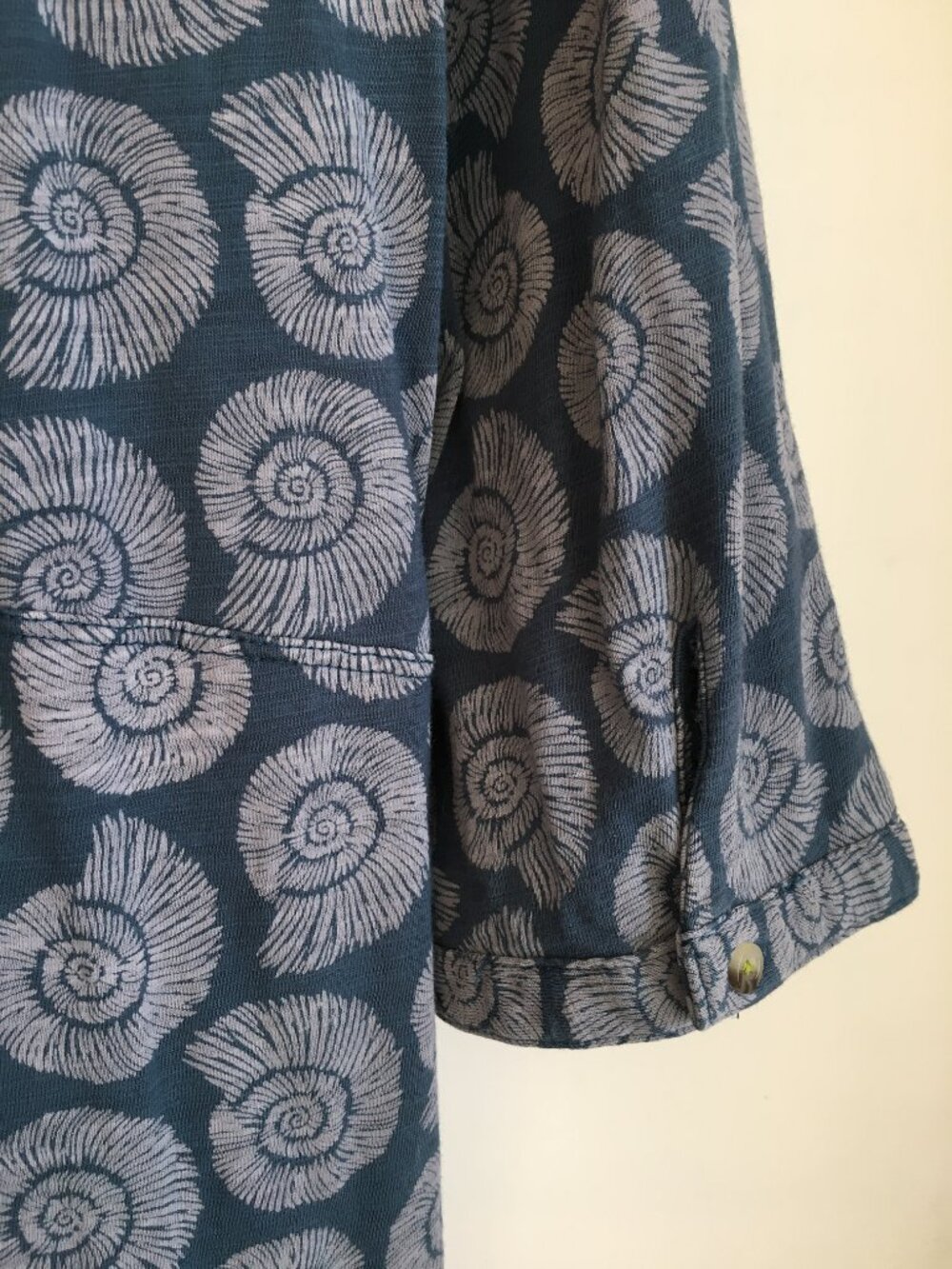 Ammonite Paleontologist Print Cotton Blue & White Tunic Dress/Top - EU42 - Picture 6 of 16